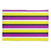 黄色の紫のストライプ模様 枕カバー (裏面)