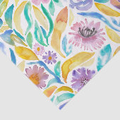 黄色の紫の春水色の花葉の花 薄葉紙 (詳細)