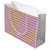 黄色の紫色のパターン ラージペーパーバッグ (裏面アングル)