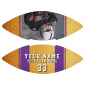 黄色の紫色のプレイヤー名番号チームフォト アメリカンフットボール (パネル)
