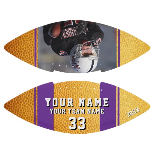 黄色の紫色のプレイヤー名番号チームフォト アメリカンフットボール (パネル)