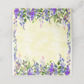 黄色の紫色の水色フローラ プレイスカード (外部開封)