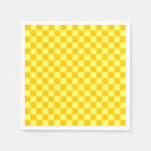 黄色の組み合わせクラシックチェッカーボード(STaylor) スタンダードカクテルナプキン (正面)