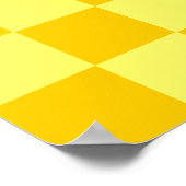 黄色の組み合わせクラシックチェッカーボード(STaylor) ポスター (角)