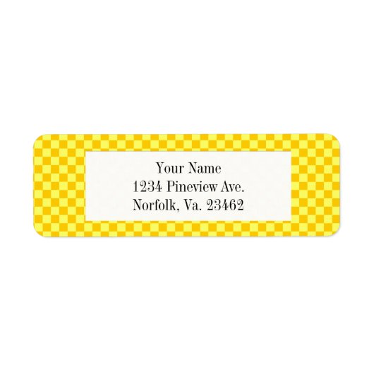 黄色の組み合わせクラシックチェッカーボード(STaylor) ラベル (正面)