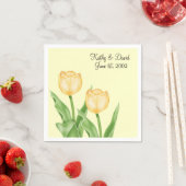 黄色の結婚チューリップ スタンダードカクテルナプキン (インサイチュ)