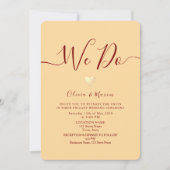 黄色の結婚式の披露宴 招待状 (正面)