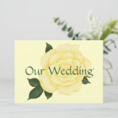 黄色の結婚式招待状、バラ 招待状 (スタンド正面)