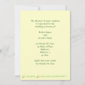 黄色の結婚式招待状、バラ 招待状 (裏面)