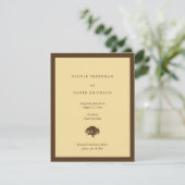 黄色の結婚発表 オークの木のSave the Date 招待状 (スタンド正面)