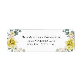 黄色の結婚花 ラベル