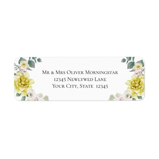 黄色の結婚花 ラベル (正面)