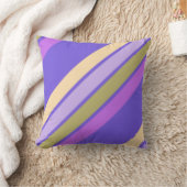 黄色の緑と紫の色ストライプ色 クッション (ブランケット)