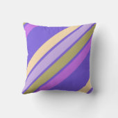 黄色の緑と紫の色ストライプ色 クッション (裏面)