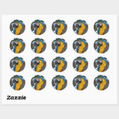 黄色の緑と青の熱帯性のマカオ ラウンドシール (シート)