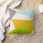 黄色の緑のオレンジ色と黄褐色のジオメトモダンリ クッション (ブランケット)