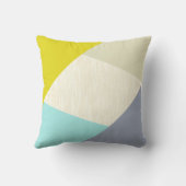 黄色の緑のオレンジ色と黄褐色のジオメトモダンリ クッション (裏面)