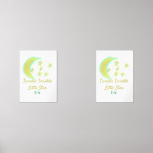 黄色の緑のキラキラ小さな星の名前を追加