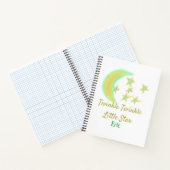 黄色の緑のキラキラ小さな星の名前を追加 ノートブック (内部)