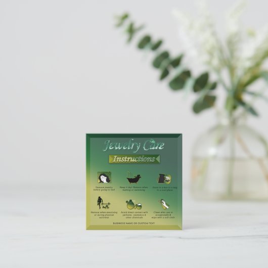 黄色の緑のグラデーション美しいジュエリーのヒ気にント エンクロージャーカード (スタンド正面)