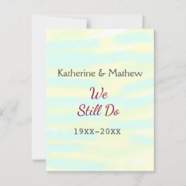 黄色の緑のパステル カラーで誓いの更新記念日の水彩画 ポストカード