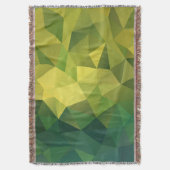 黄色の緑のパターン スローブランケット (正面縦)