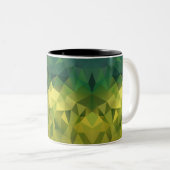 黄色の緑のパターン ツートーンマグカップ (正面右)