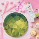 黄色の緑のパターン ペーパープレート (パーティー)