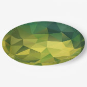 黄色の緑のパターン ペーパープレート (アングル)