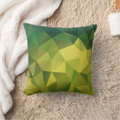 黄色の緑のパターン、ポリゴン クッション (ブランケット)
