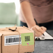 黄色の緑のビジネス名qrコードインスタンス スクエアシール