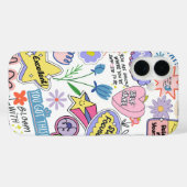 黄色の緑のピンクの例示明るい平和 Case-Mate iPhoneケース (裏面 (横))