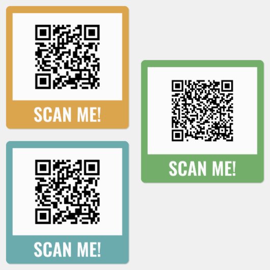 黄色の緑のブルースキャンを私に！QRコードラベル ラベル (グループ)