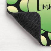 黄色の緑のレトロドットとスクリプト名 マウスパッド (コーナー)