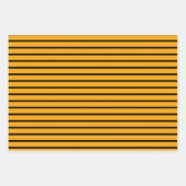 黄色の緑の垂直ストライプパターン ラッピングペーパーシート (正面3)