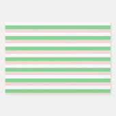 黄色の緑の垂直ストライプパターン ラッピングペーパーシート (正面2)