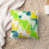 黄色の緑の抽象芸術 クッション (ブランケット)