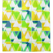 黄色の緑の抽象芸術 シャワーカーテン (正面)