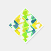 黄色の緑の抽象芸術 スタンダードカクテルナプキン (角)