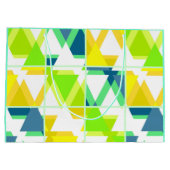 黄色の緑の抽象芸術 ラージペーパーバッグ (裏面)