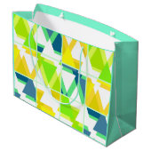 黄色の緑の抽象芸術 ラージペーパーバッグ (裏面アングル)