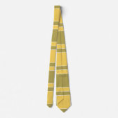 黄色の緑の正方形の幾何学的パターン ネクタイ (裏面)