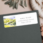 黄色の緑の水の色の国の側ヒルズアドレス ラベル