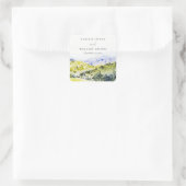 黄色の緑の水の色の国の側ヒルズ結婚ズ スクエアシール (バッグ)