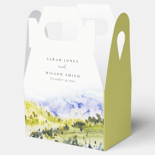 黄色の緑の水の色の国の側ヒルズ結婚ズ フェイバーボックス (オープン)