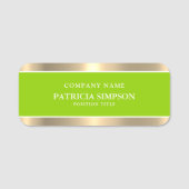 黄色の緑の金ゴールドでクリーンで仕上げモダンが可能 名札 (正面)