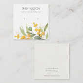 黄色の緑の金ゴールドガラガラの葉のイヤリングディスプレイ スクエア名刺 (正面/裏面)