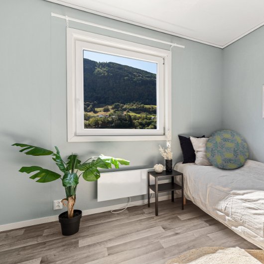 黄色の緑葉のパターン灰色 ラウンドクッション