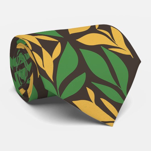 黄色の緑離れ色 ネクタイ (ロール)