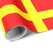 黄色の線で赤 ラッピングペーパー (ロールコーナー)